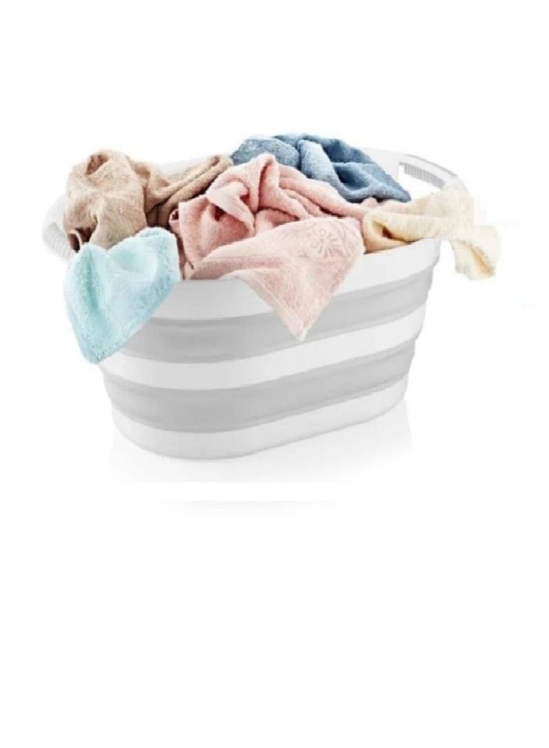 سبت غسيل سيليكون قابل للطي سلة ملابس فاخرة من المطاط الحراري - سبت غسيل بلاستيك قابل للطي ومضاد للانزلاق - مقابض مريحة - سلة تخزين مثالية للملابس والألعاب - سبت لم الغسيل سبت غسيل بلاستيكي قابل للطي مع مقابض، موفر للمساحة - حاوية تخزين/ منظم قابل للطي - حوض غسيل محمول - سلة غسيل موفرة للمساحة - مثالية لتخزين لغرفة النوم او الحمام - Image 5